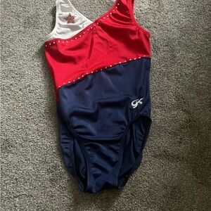GK Elite Patriotic Embellished Leotard Sz CM